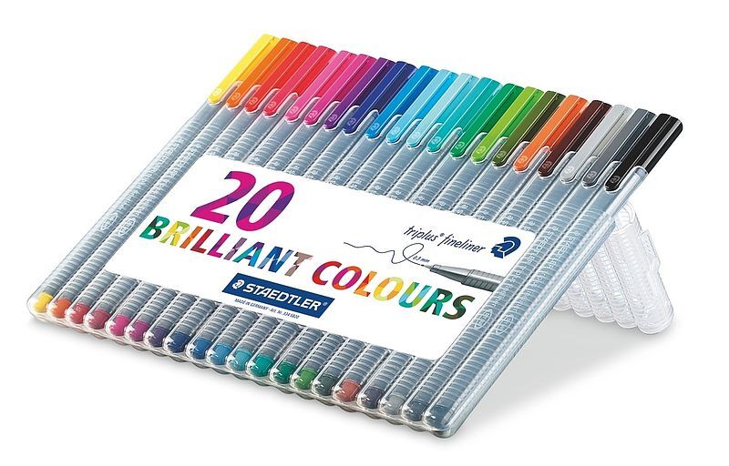 Cienkopis staedtler triplus trójkątny grubość 0. 3 mm, 20 kolorów w etui