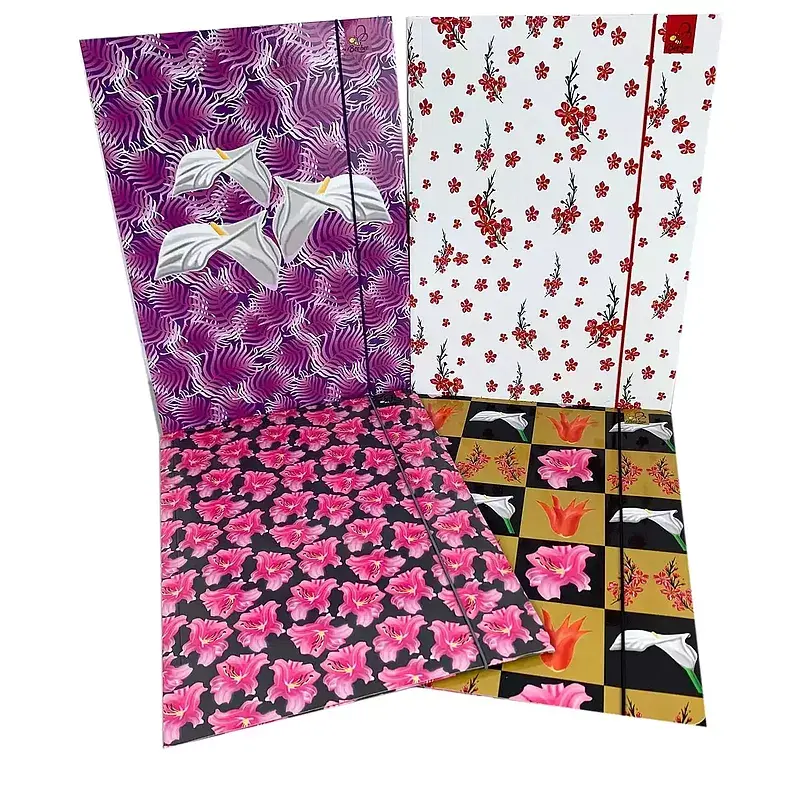 Teczka a4 z gumką flowers 8 szt. Mix