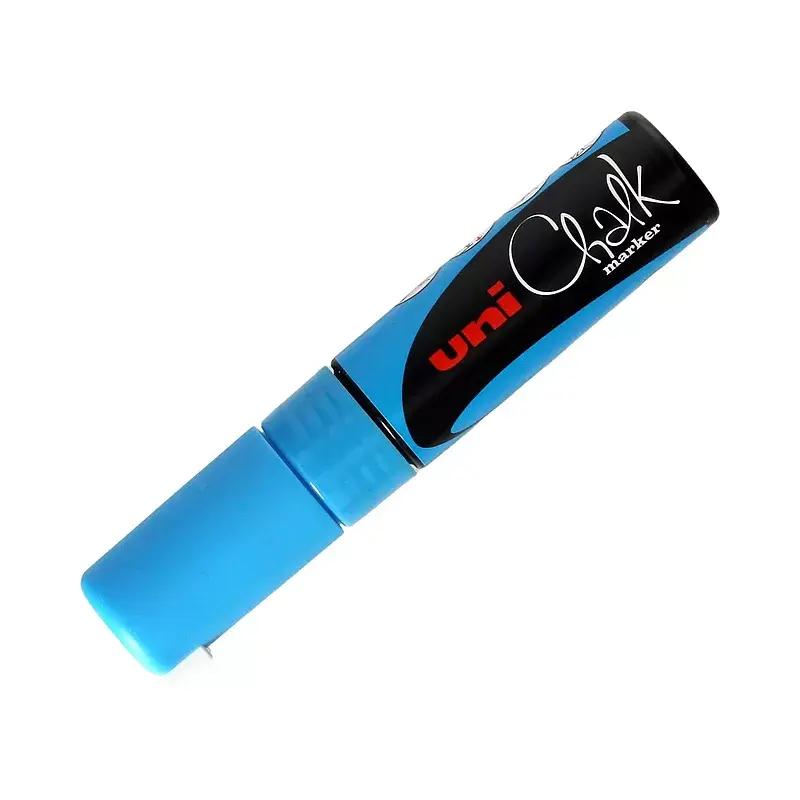 Marker kredowy pwe-8k jasnoniebieski uni paczka 6 szt
