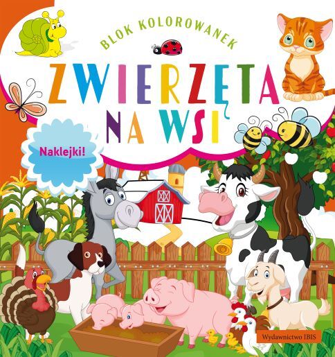Zwierzęta na wsi blok kolorowanek + naklejki