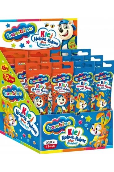 Display Klej Bambino Hokus-pokus w tubie 45g 12 sztuk