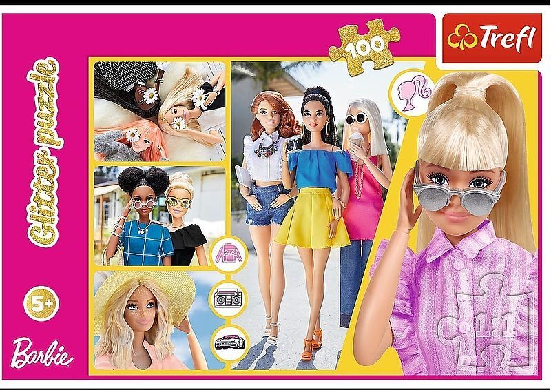 Puzzle 100 glitter brokatowa barbie14830