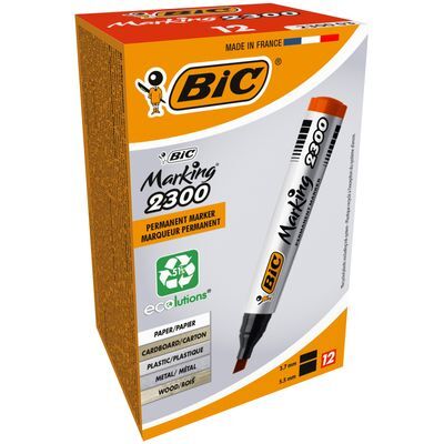 Paczka Marker czerwony ścięta końcówka BIC Marking 2300 ECOlutions 12szt.