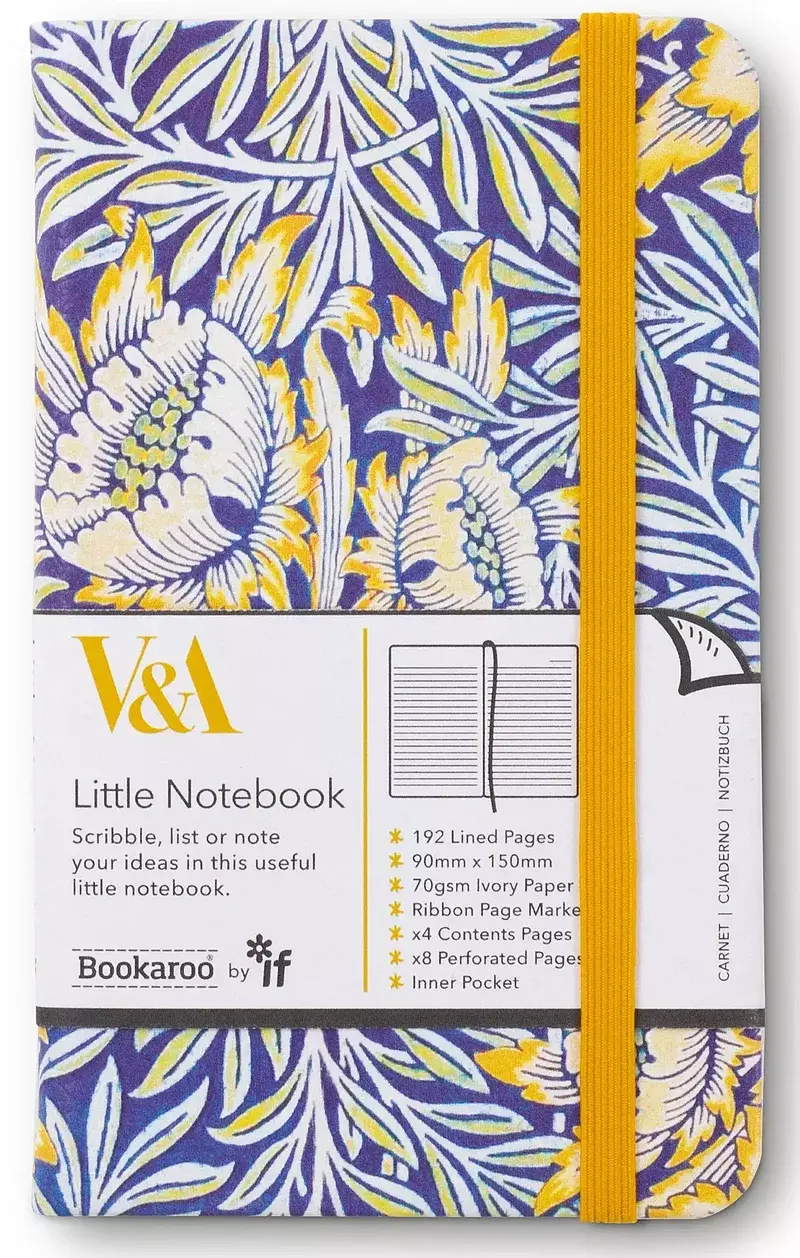 Notatnik a6 v&a bookaroo  journal pocket morris tulip & willow