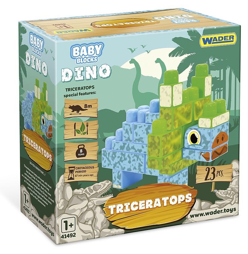 Klocki dino baby blocks triceratops  41494