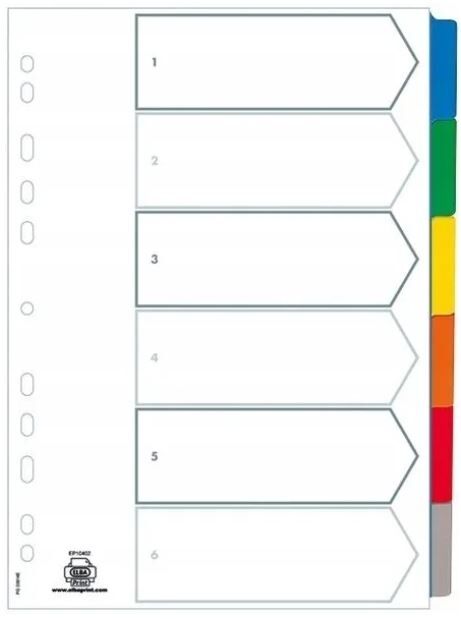 Przekładki kartonowe Oxford Mylar A4/6 kart