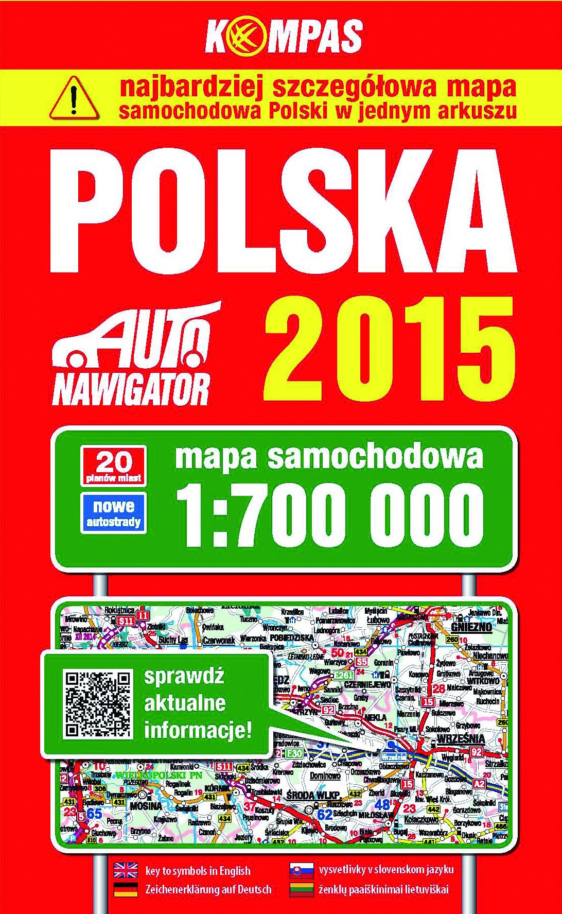 Polska 2015 mapa samochodowa 1: 700 000 miękka