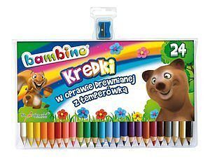 Kredki Bambino w oprawie drewnianej 24 kol. z temperówką