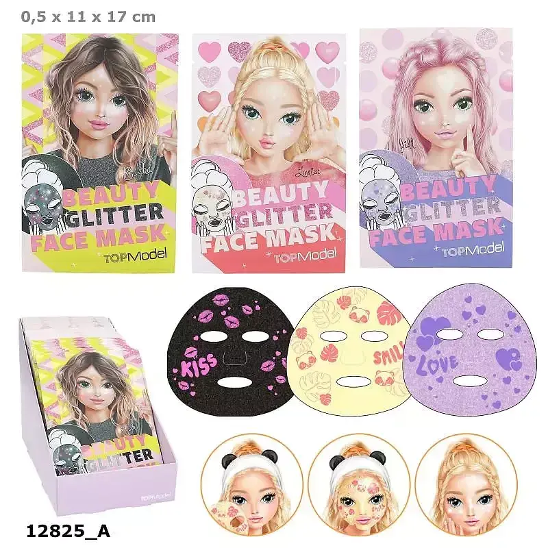 Maseczka kosmetyczna glitter top model beauty&me 1szt. Mix 12825a