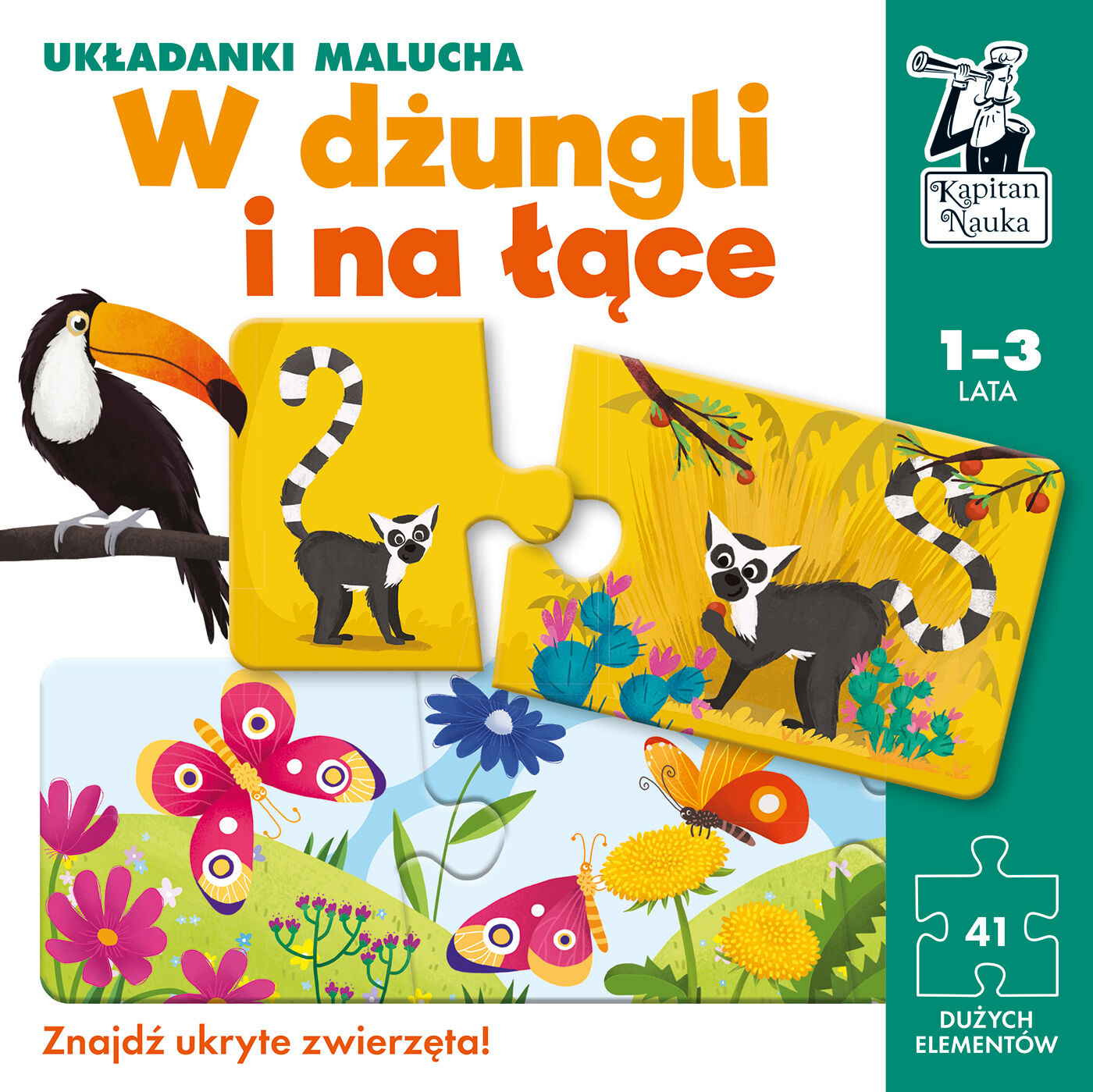 W dżungli i na łące. Układanki malucha. Kapitan Nauka