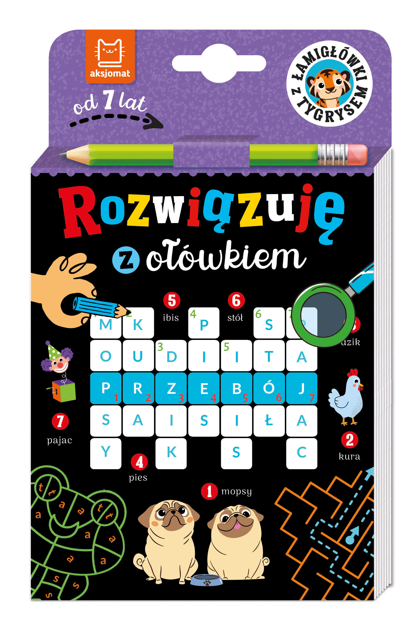 Rozwiązuję z ołówkiem. Łamigłówki z tygrysem. Od 7 lat