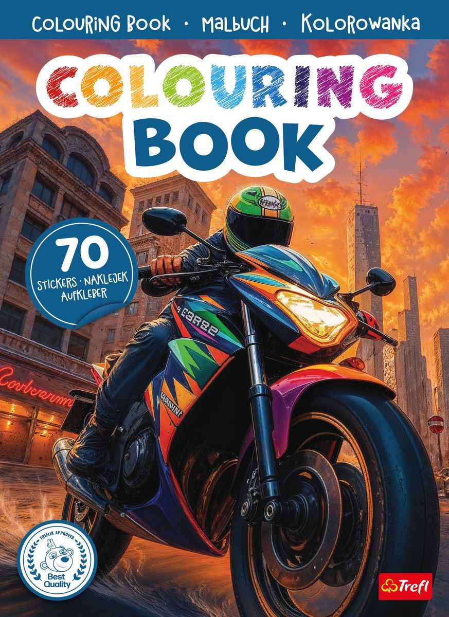 Motocykle. Kolorowanka z naklejkami