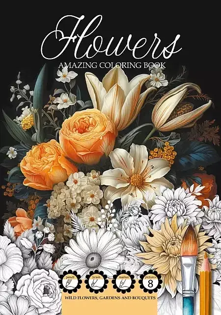 Kolorowanka a4 flowers kwiaty