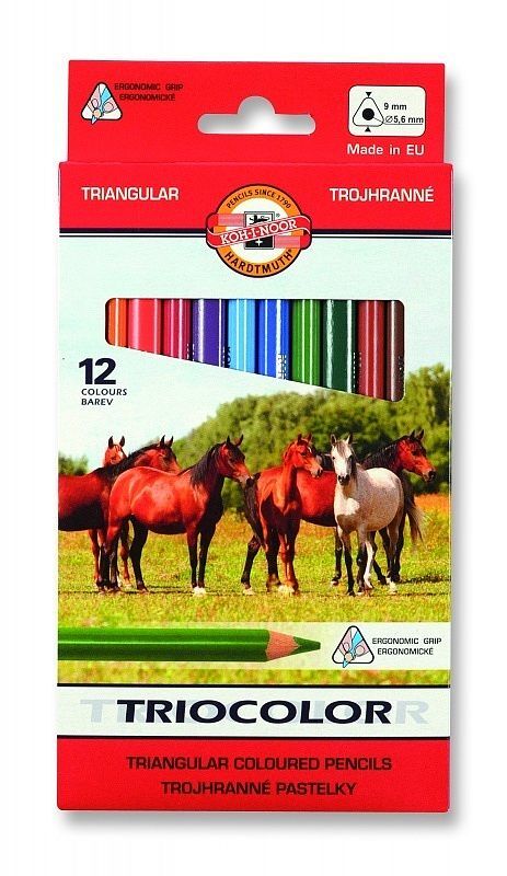 Kredki koh-i-noor triocolor 3142 12 kolorów 9mm