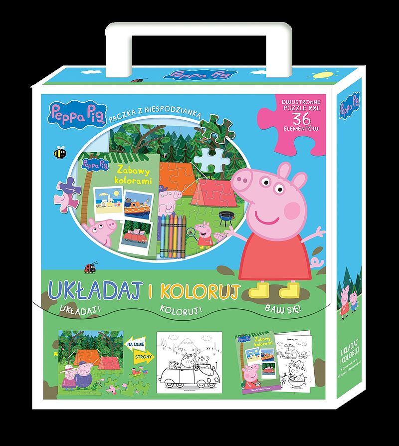 Peppa Pig. Układaj i koloruj. Zabawa kolorami