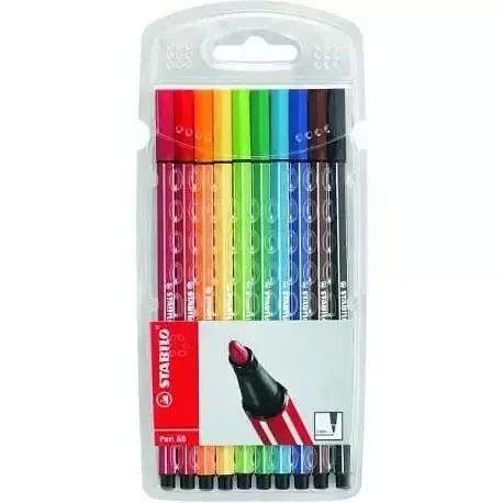 Flamastry stabilo pen 68 etui 10 kolorów