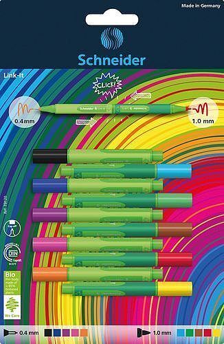Cienkopis flamaster link-it schneider 5 kolorów na blistrze