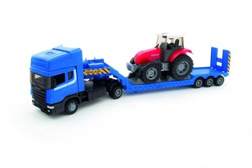 Samochód ciężarowy Scania z traktorem na lawecie 1:48 mix