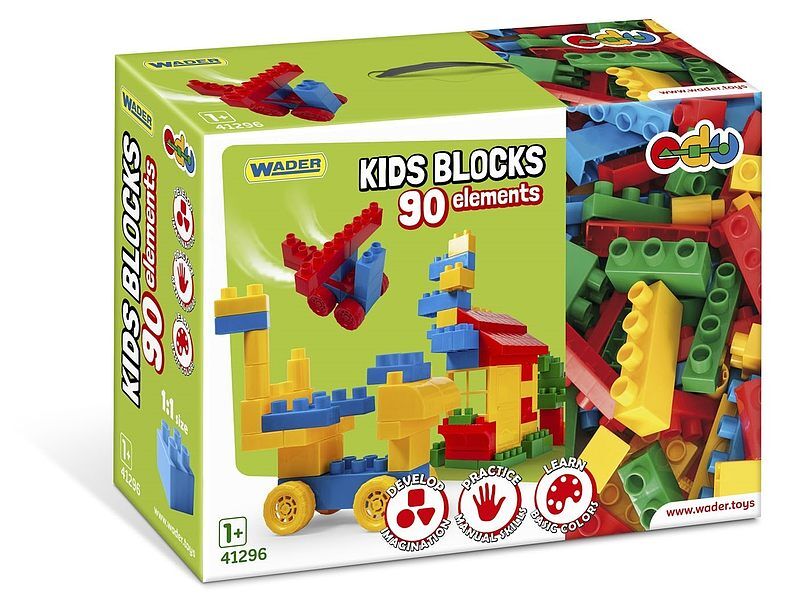 Klocki 90 elementów kids blocks w pojemniku 41296