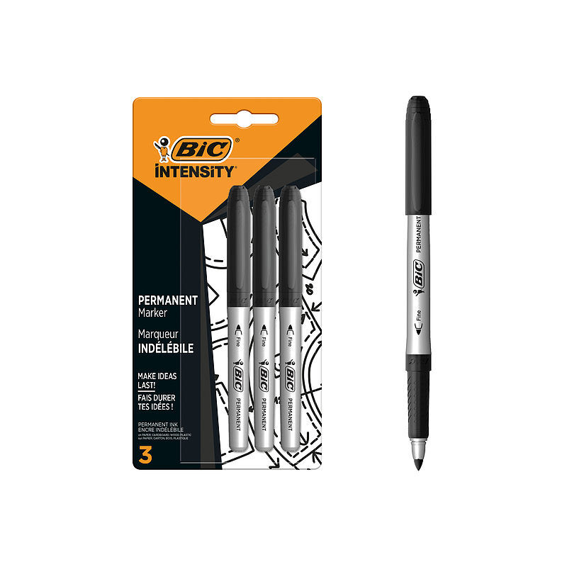 Marker czarny bic intensity permanent fine 1. 8mm 3szt