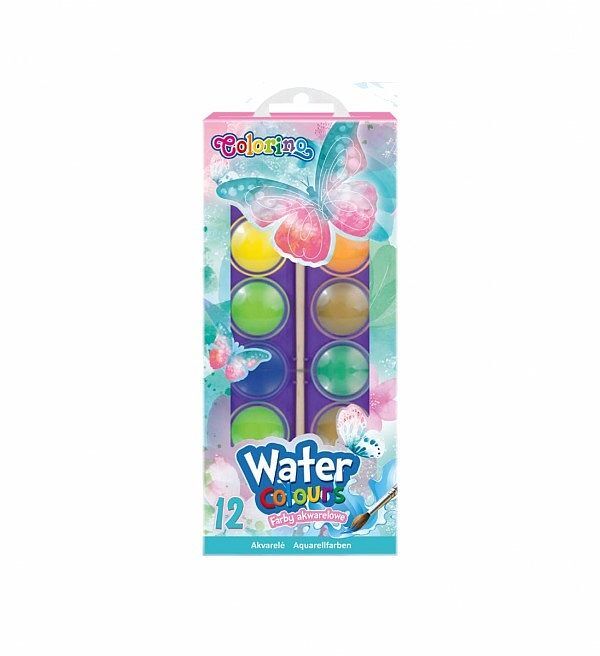 Farby akwarelowe mała pastylka colorino dreams 12 kolorów