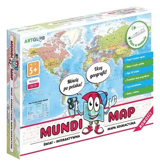 Interaktywna edukacyjna mapa świata dla dzieci mundimap