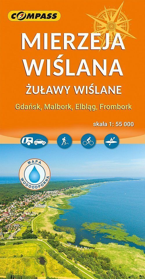 Mierzeja Wiślana, Żuławy Wiślane. Mapa turystyczna w skali 1:55 000 (wersja wodoodporna)