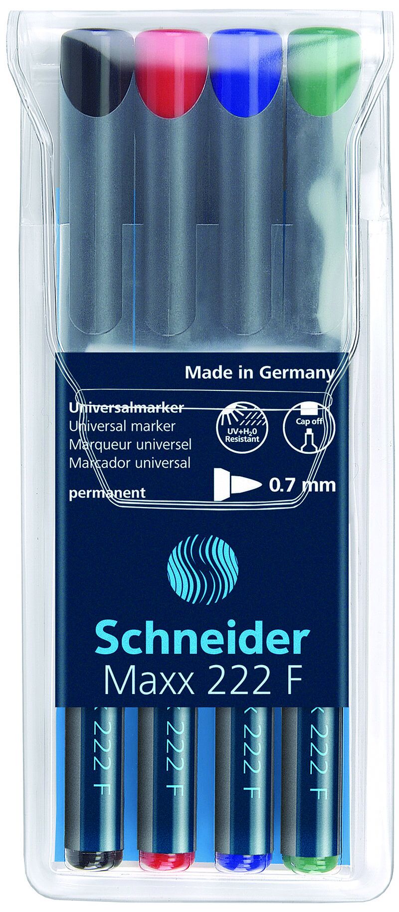 Foliopis schneider permanentnych maxx 222  0,7mm 4 kolory