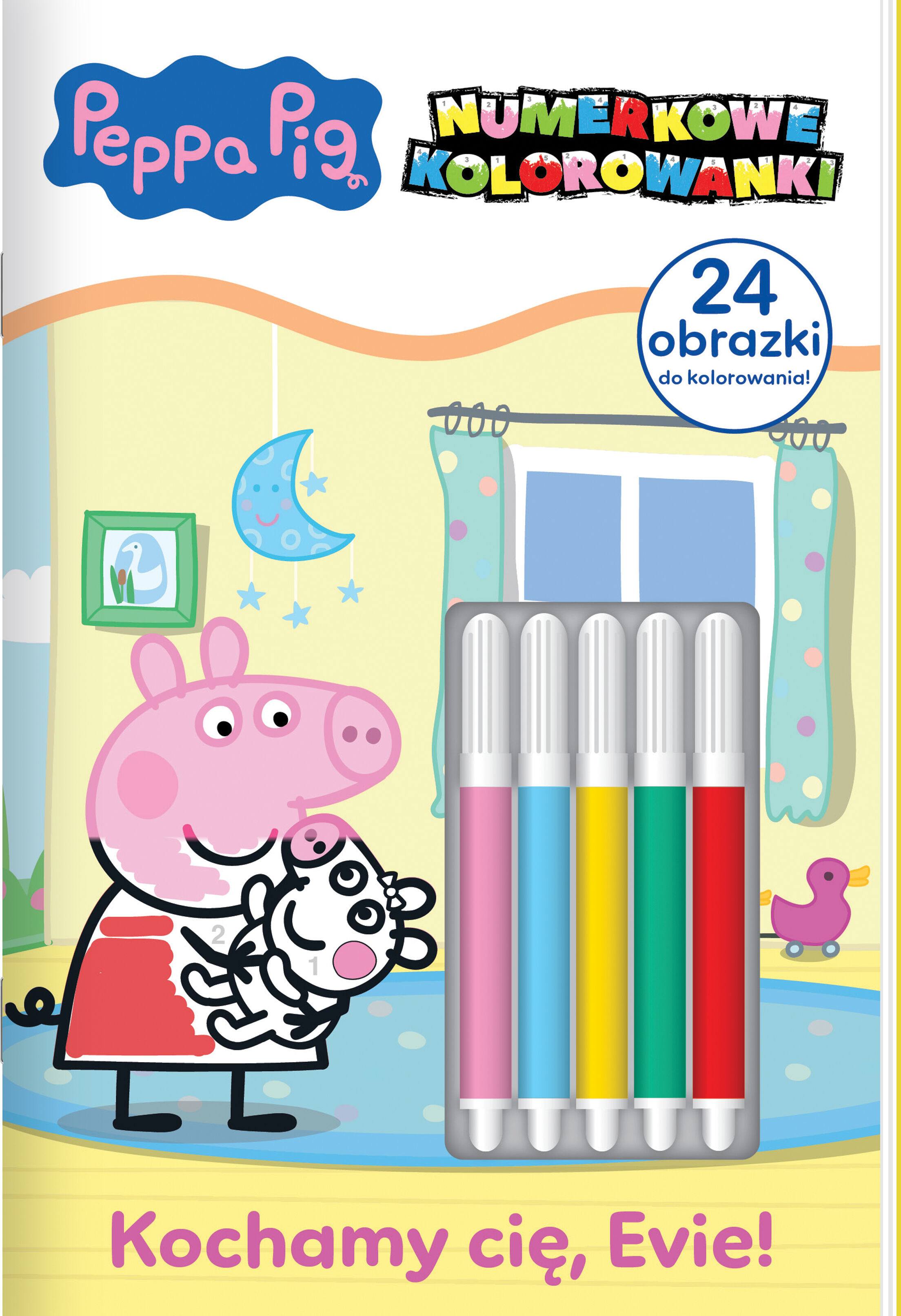 Peppa Pig. Numerkowe Kolorowanki. Kochamy cię, Evie!