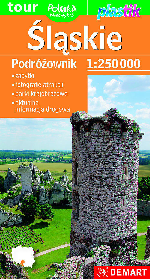 Śląskie. Podróżownik - mapa turystyczna Plastik w skali 1:250 000
