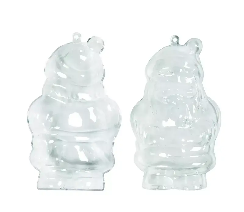 Ozdoba akrylowa Święty Mikołaj, wys 13,5cm, 2szt
