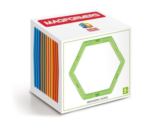 Klocki magnetyczne 3D Magformers Sześciokąty 12 elementów