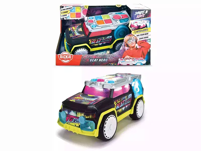 Pojazd muzyczny beat hero dickie toys streets beatz 33,5 cm