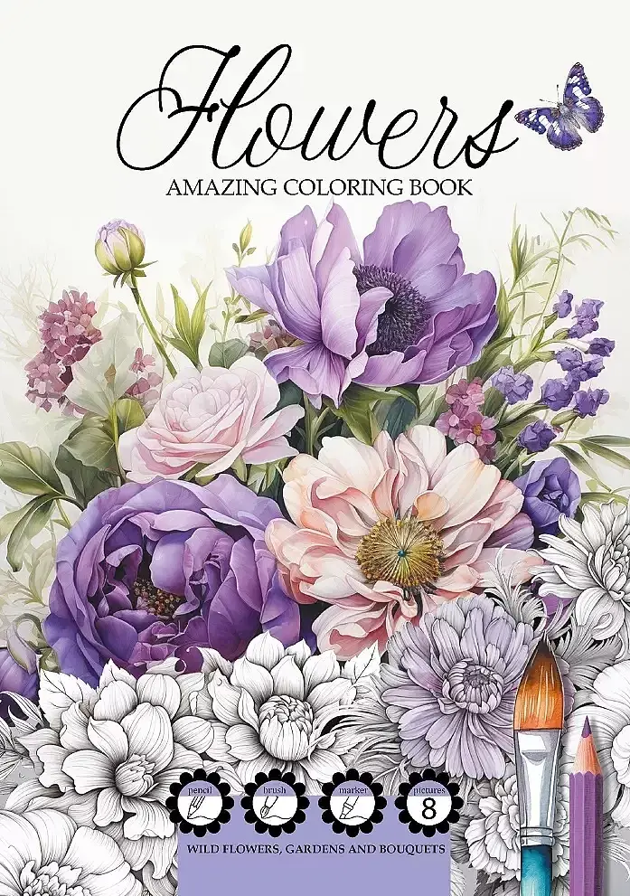 Kolorowanka a4 flowers kwiaty
