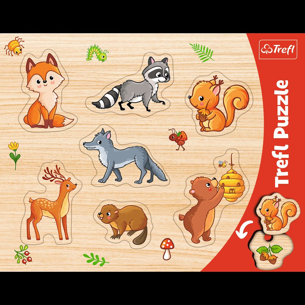 Puzzle 7 ramkowe układanki kształtowe Las 31307