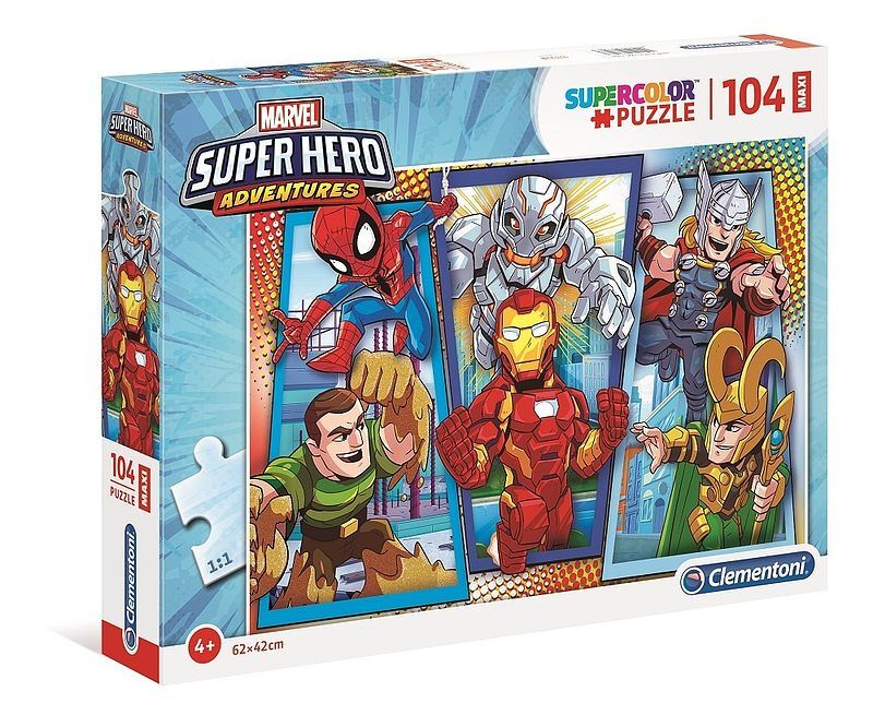 Puzzle 104 maxi super kolor super hero 23746