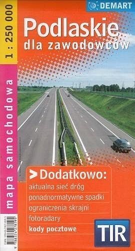 Podlaskie dla zawodowców. Mapa samochodowa w skali 1:250 000