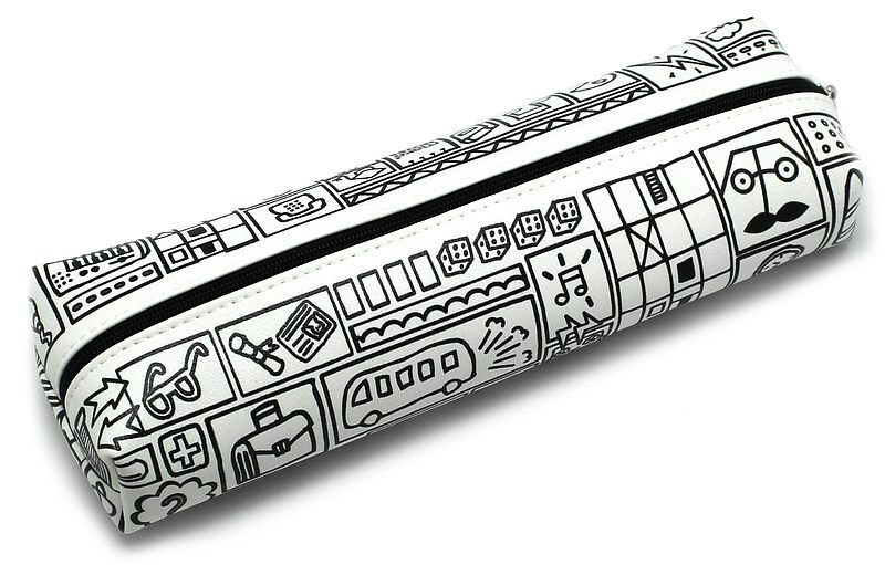 Doodle piórnik tuba wzory est140