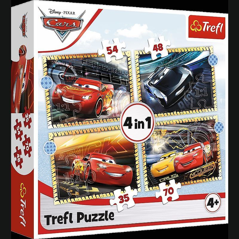 Puzzle 4w1 do startu, gotowi, start! cars 3 34608