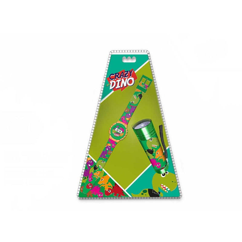 Zegarek cyfrowy i latarka led crazy dino kl10765