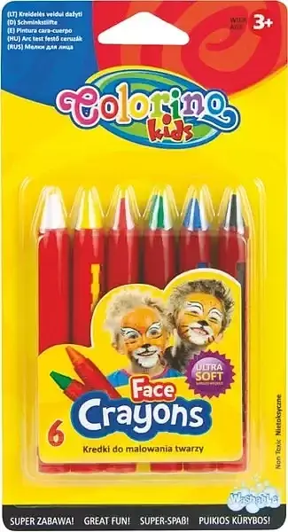 Kredki do malowania twarzy 6 kol. Colorino Kids