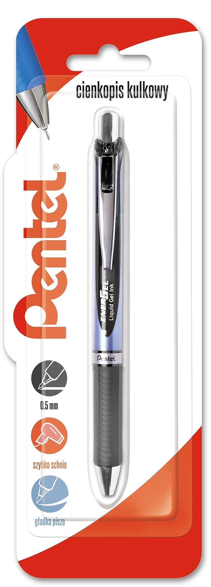Cienkopis kulkowy 0,5 mm energel bln75 czarny 1 szt