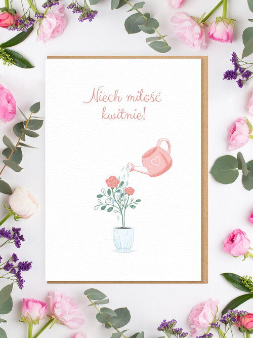 Kartka ślubna Niech miłość kwitnie!