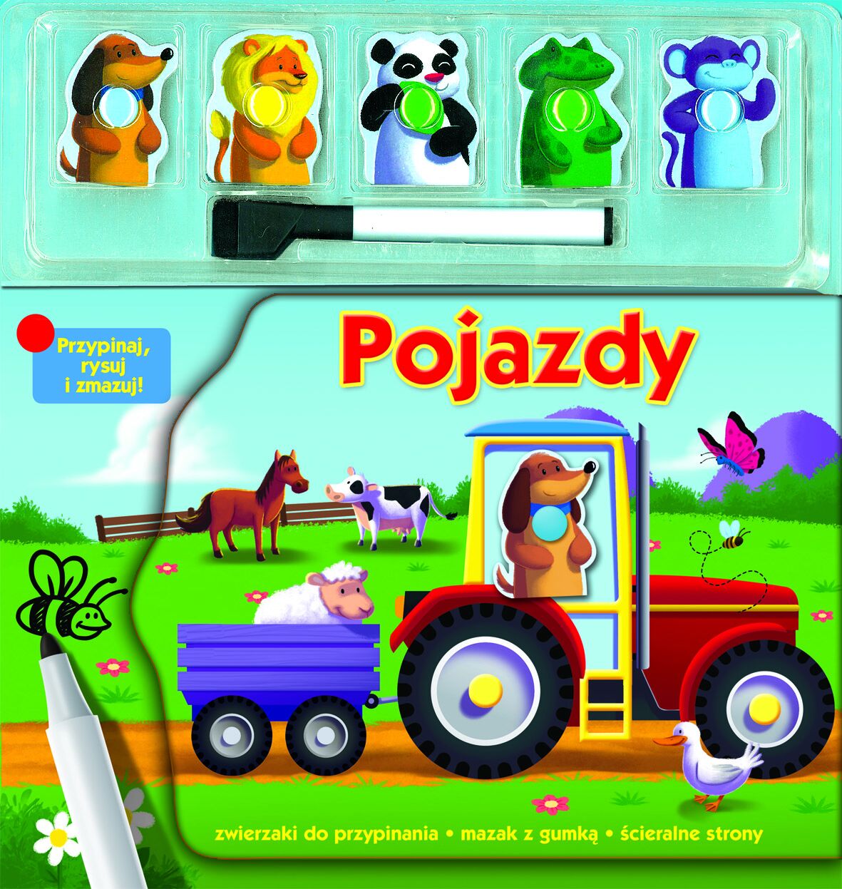 Pojazdy. Przypinaj, rysuj i zmazuj!
