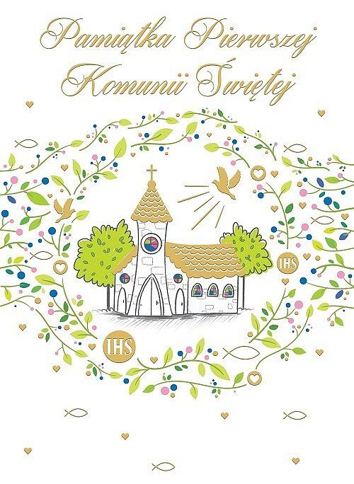 Karnet b6 komunia z kieszonką kościół