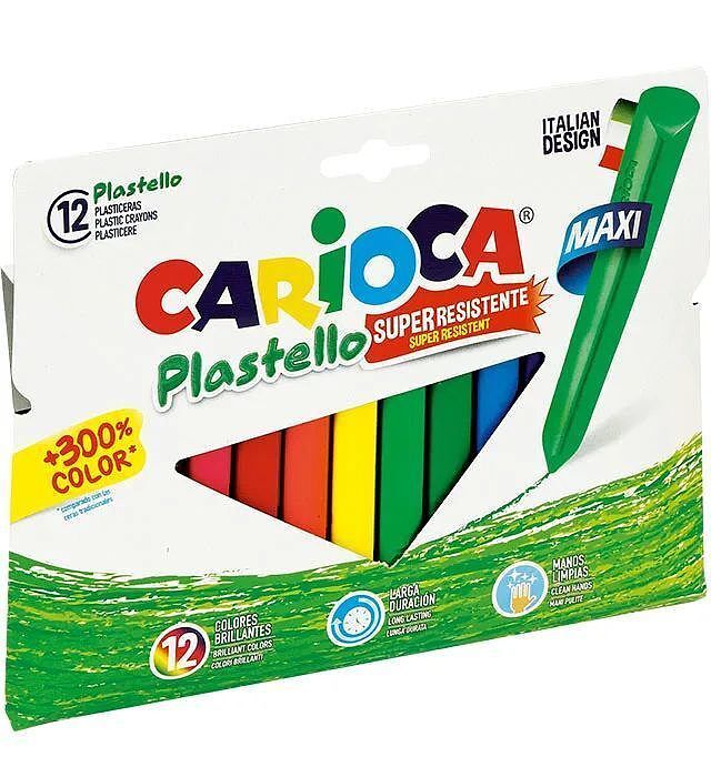 Kredki świecowe jumbo plastello  carioca12 kolorów 42671