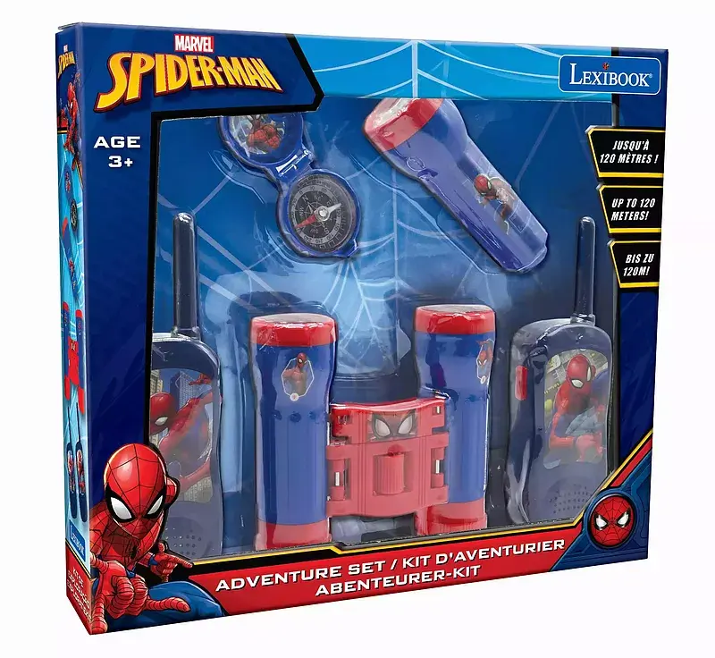 Zestaw przygodowy spider-man z krótkofalówkami, lornetką i kompasem rptw12sp