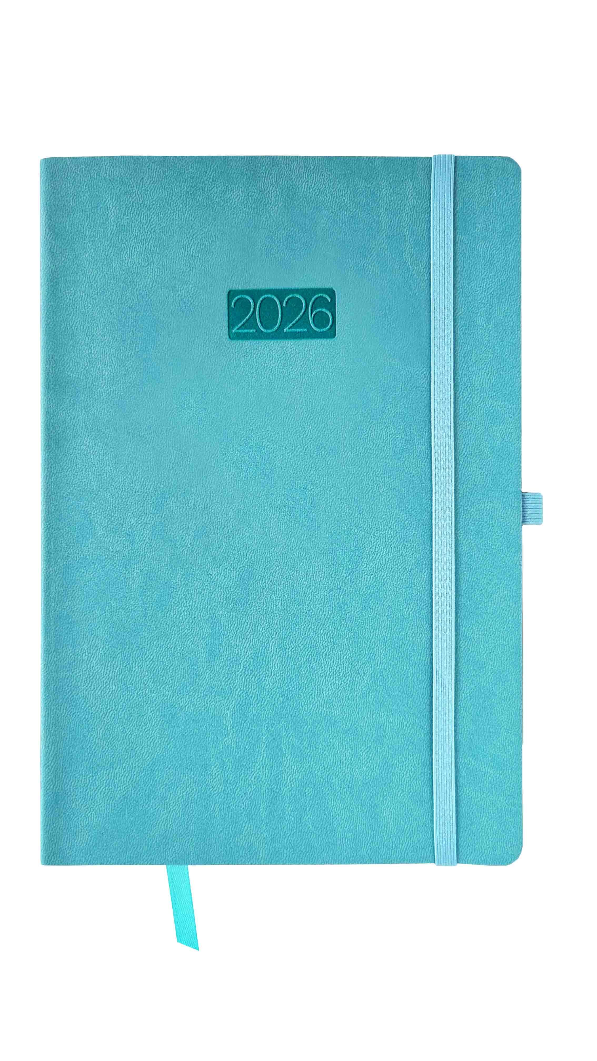 Kalendarz 2026 Flex A5 dzienny niebieski V1 K-A5D