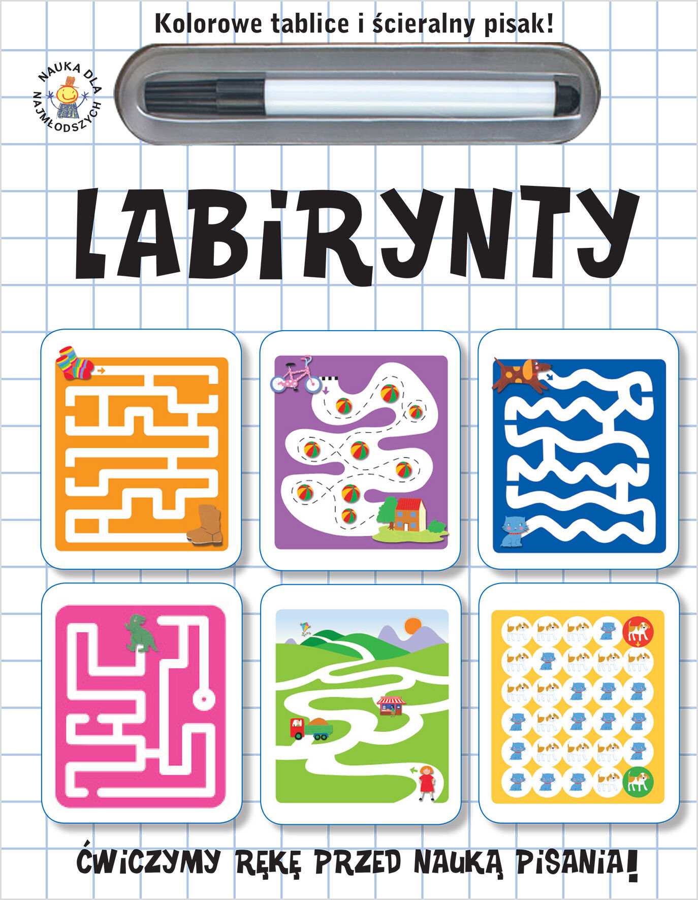 Kolorowe tablice i ścieralny pisak! Labirynty