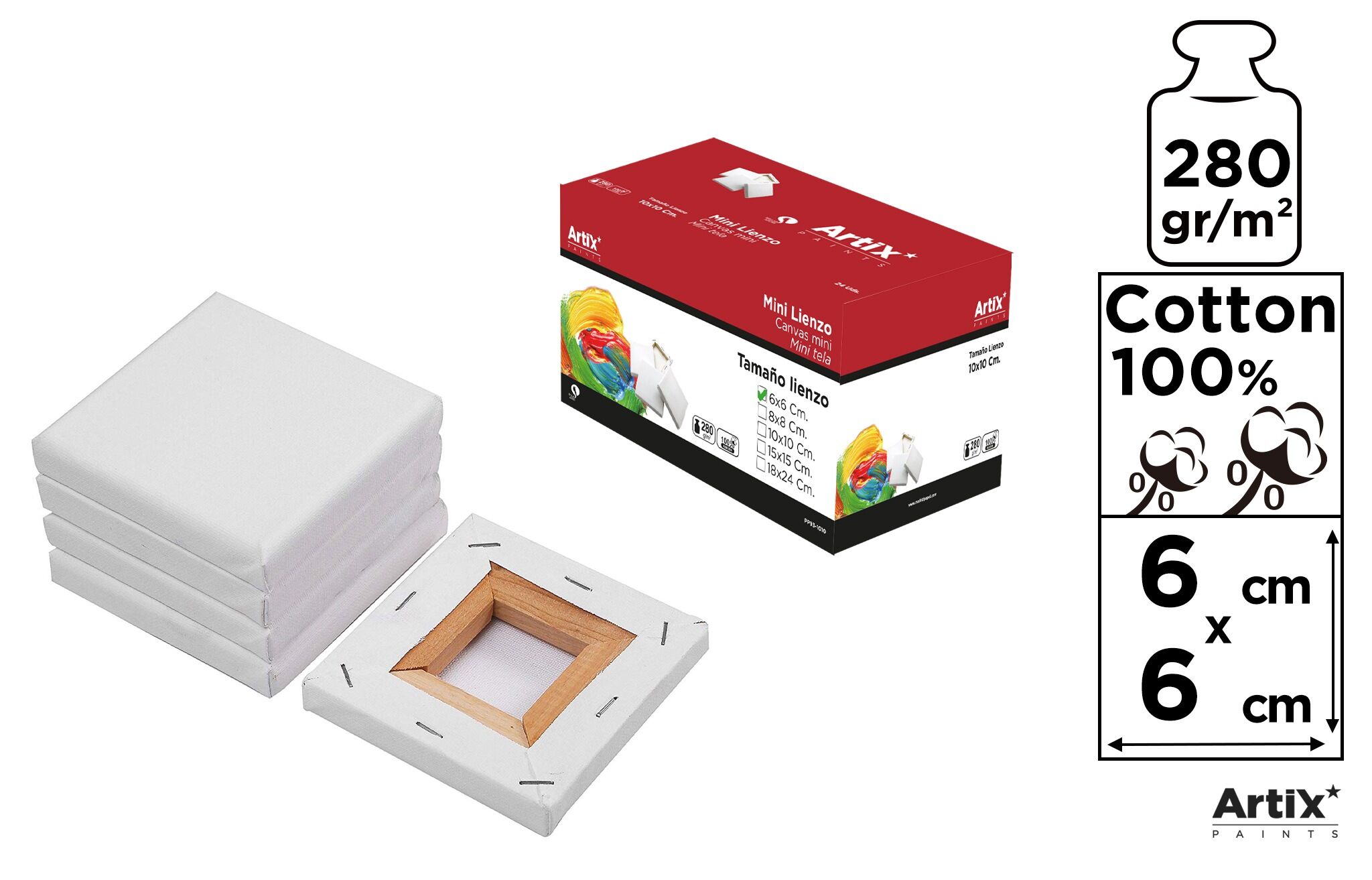 Podobrazie Mini 6x6cm 280g/m2